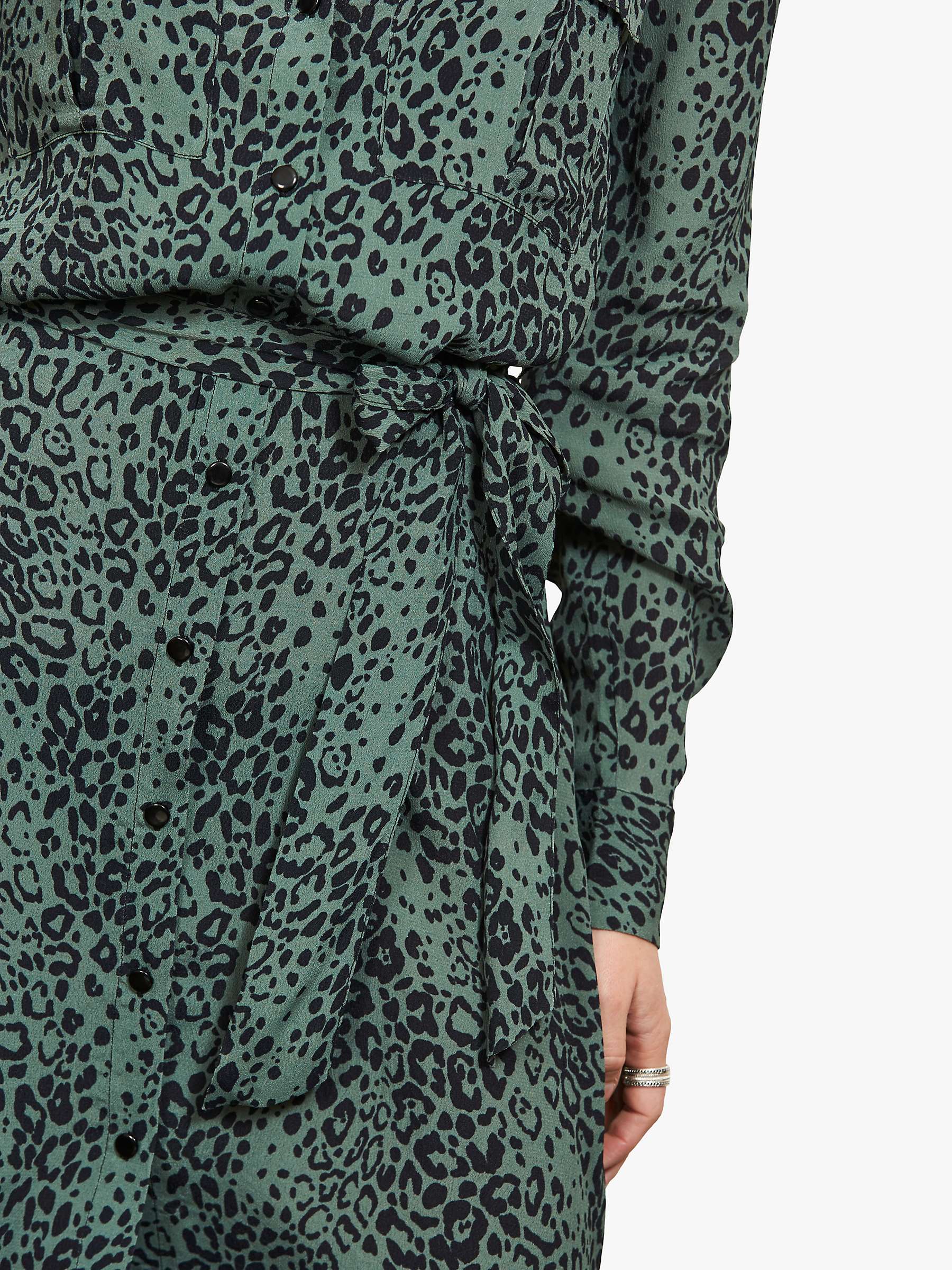 Sosandar Leopard Shirt Dress, Green ...