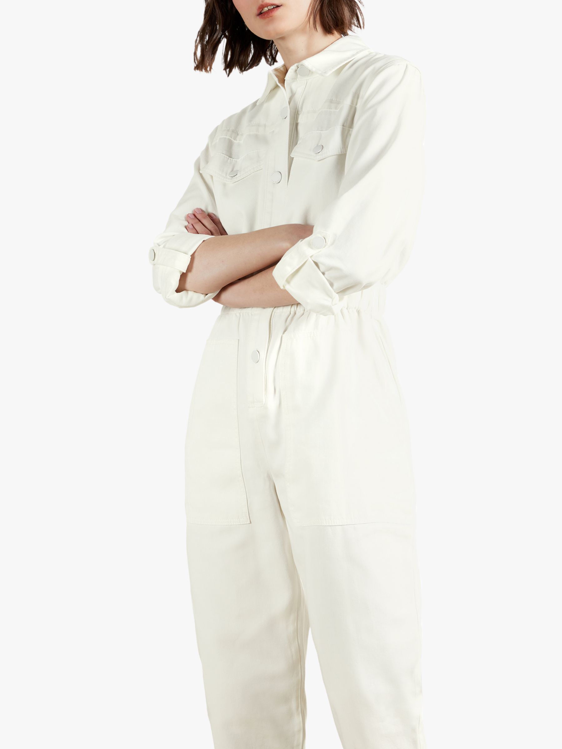 Ted Baker Cotton Twill Boilersuit, Cream