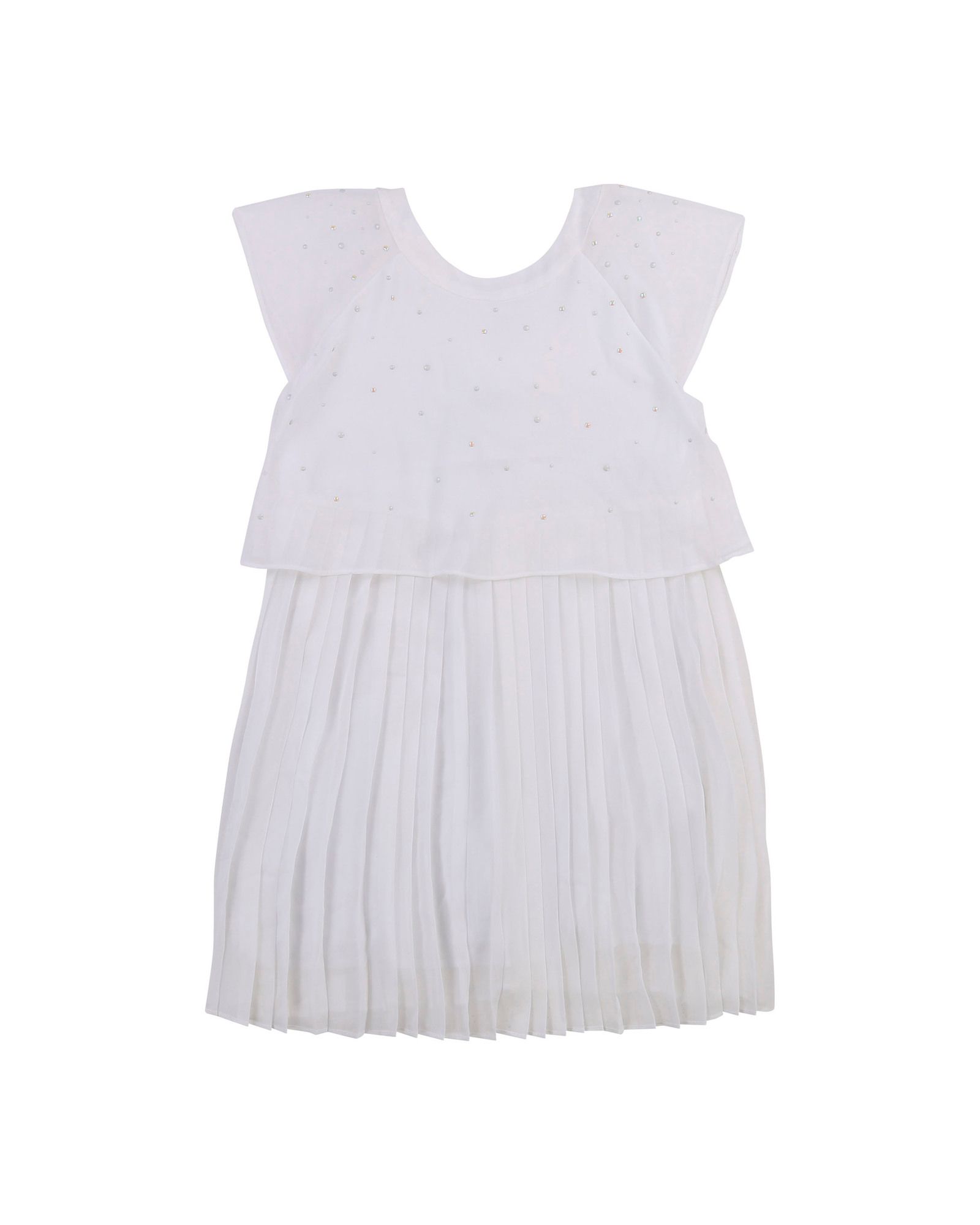Billieblush Kids' Rhinestone Pleated Dress, White at John Lewis & Partners