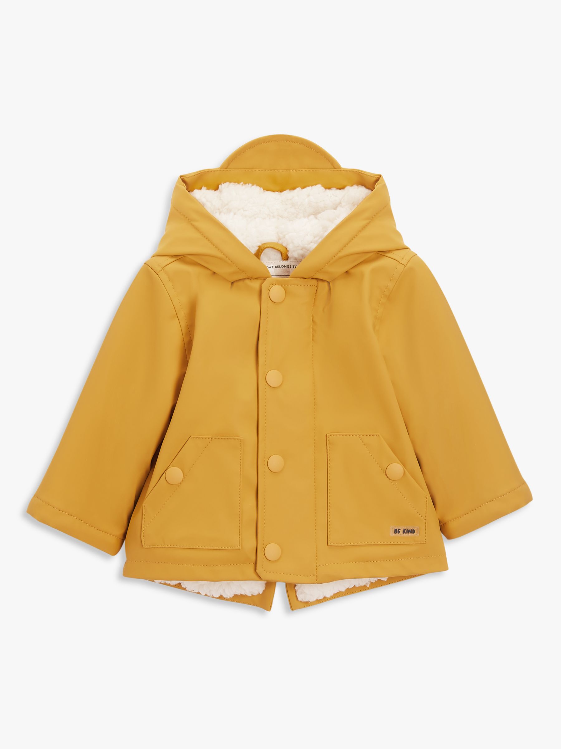 John Lewis Baby Shower Resistant Mac Jacket, Yellow