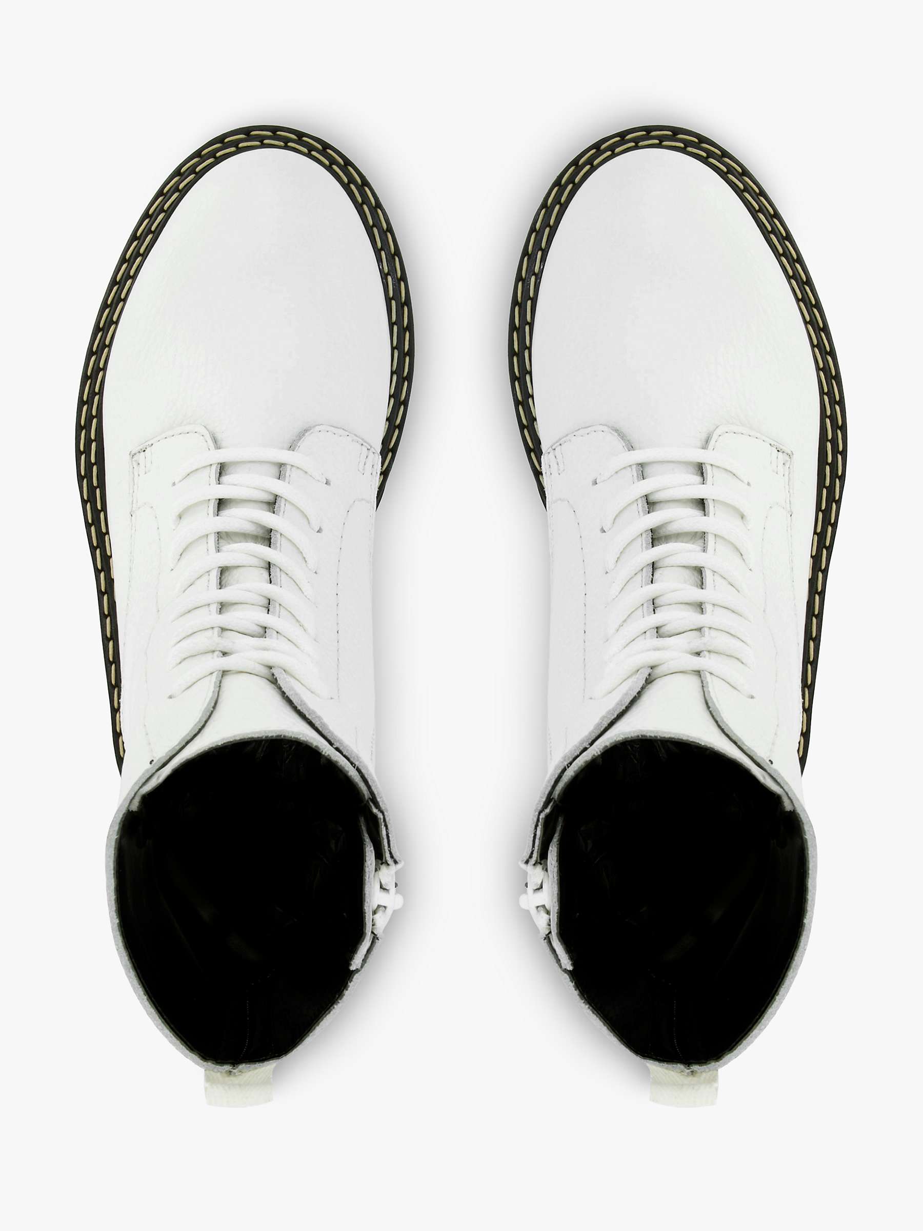 Buy Dune Pumba Leather Cleated Sole Hiker Boots, White Online at johnlewis.com