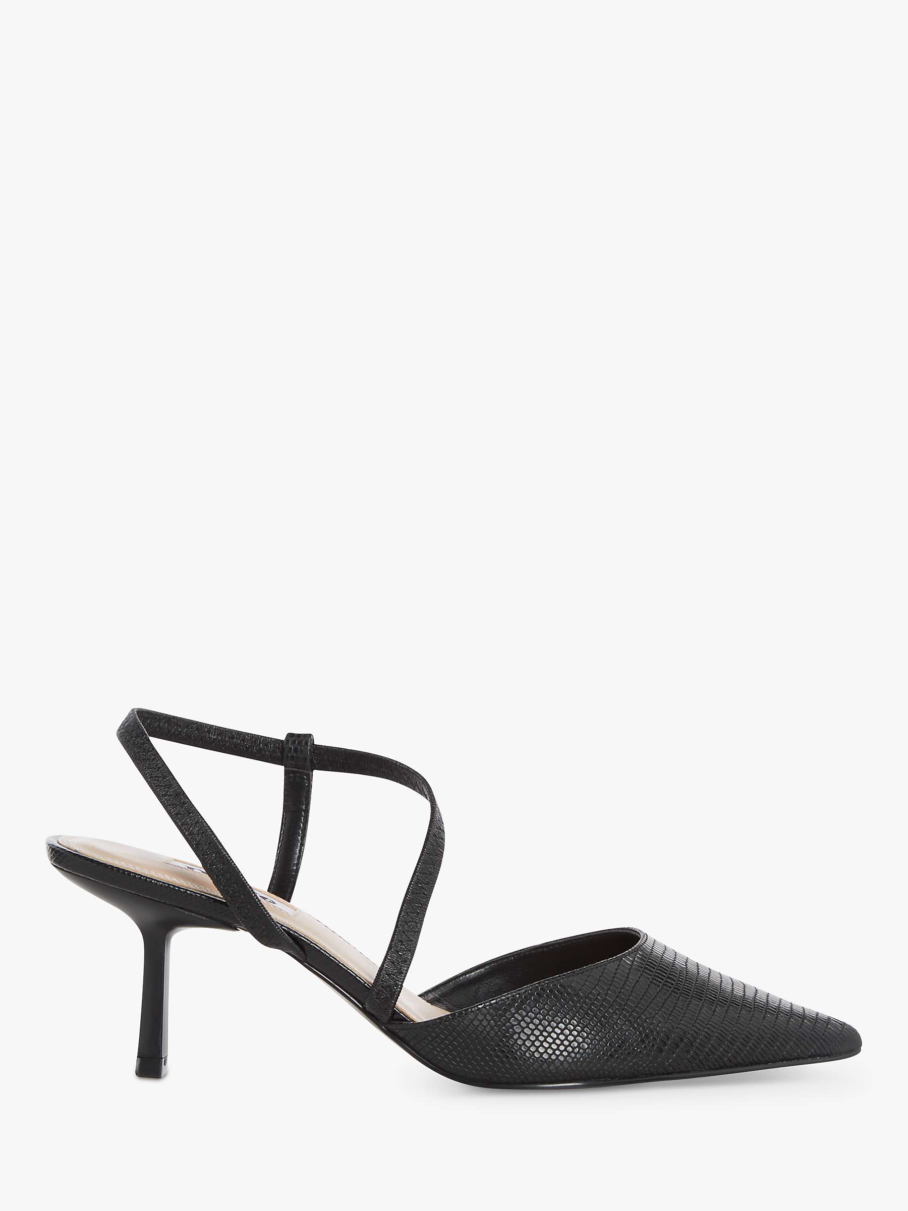 Buy Dune Columbia Leather Court Shoes, Black Online at johnlewis.com