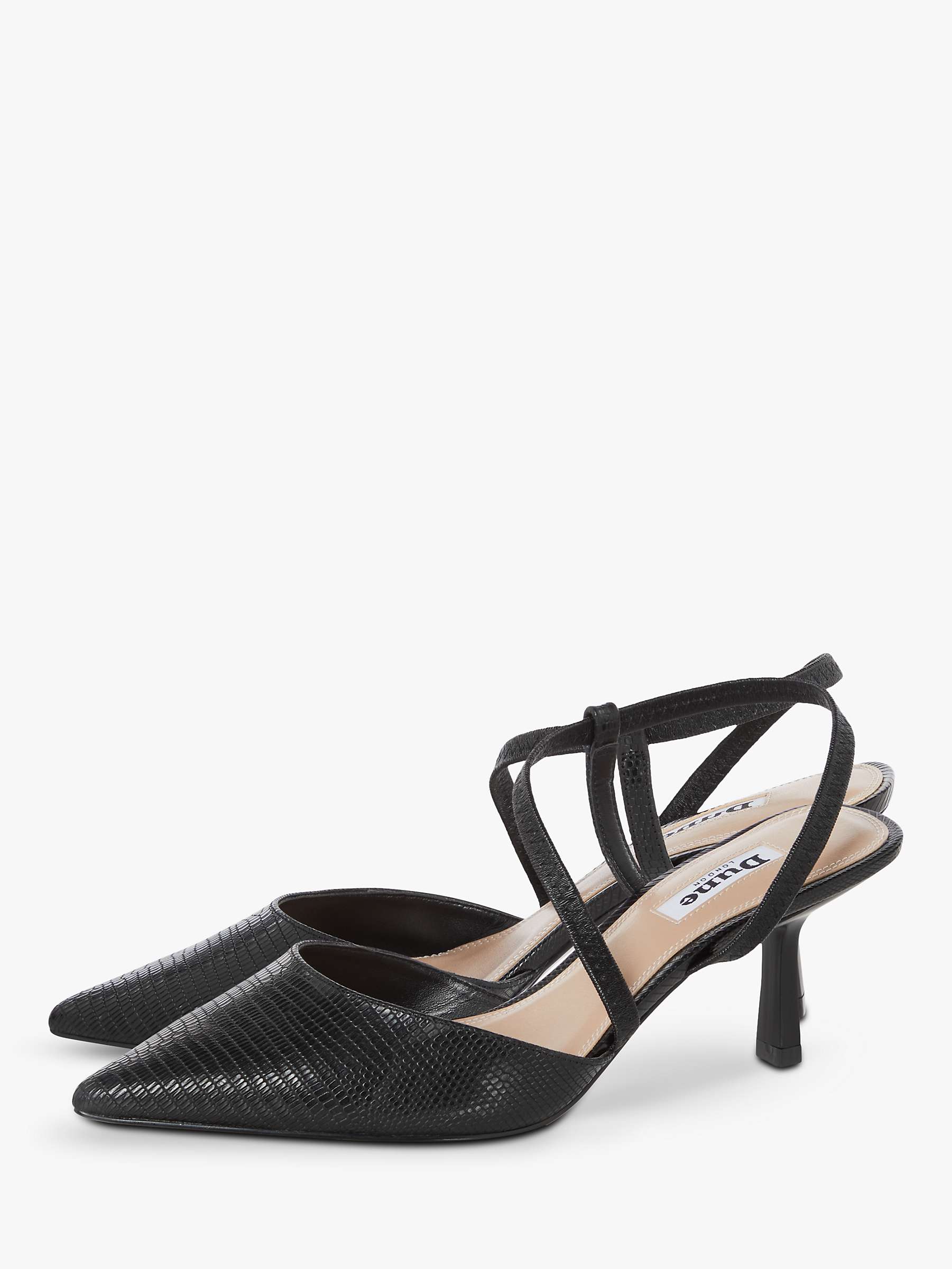 Buy Dune Columbia Leather Court Shoes, Black Online at johnlewis.com
