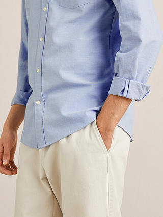 John Lewis Regular Fit Cotton Oxford Button Down Shirt, Blue