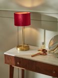 John Lewis Jenny Velvet Cylinder Lampshade, Garnet Red