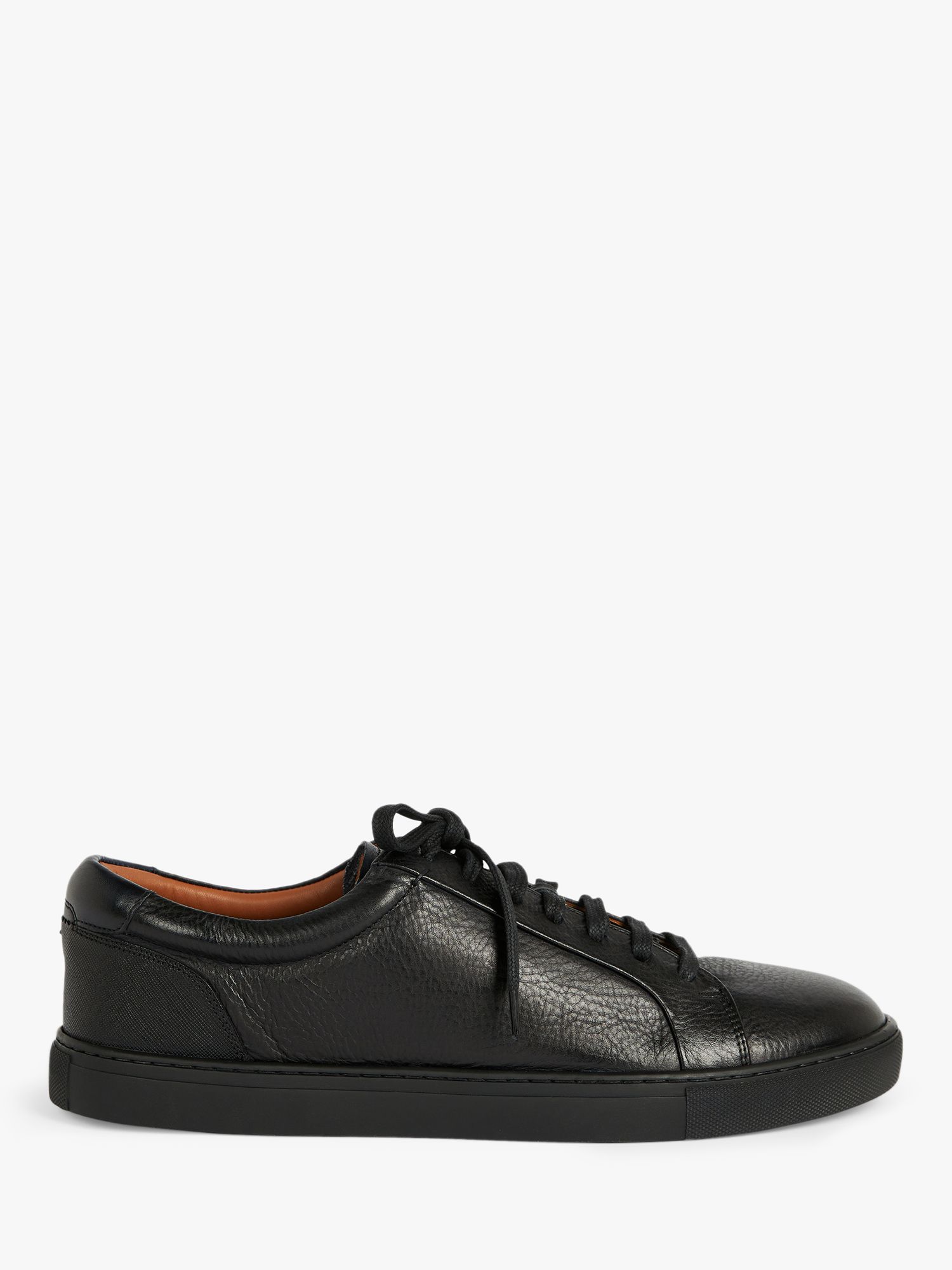 Ted Baker Udamo Leather Trainers, Black at John Lewis & Partners