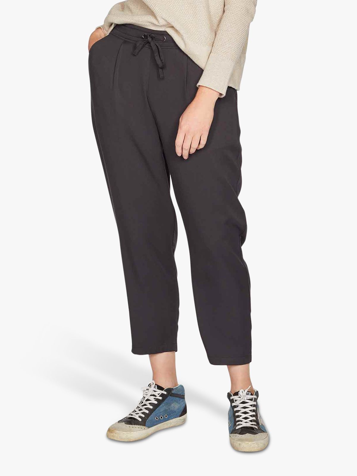Thought Katie Cropped Trousers, Black at John Lewis & Partners