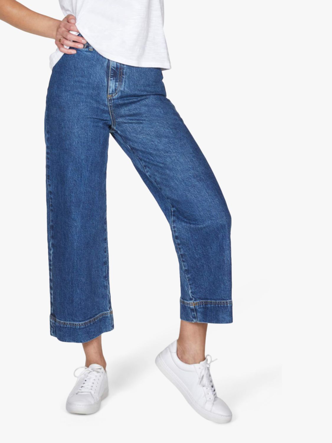 Thought Denim Culottes, Mid Blue at John Lewis & Partners