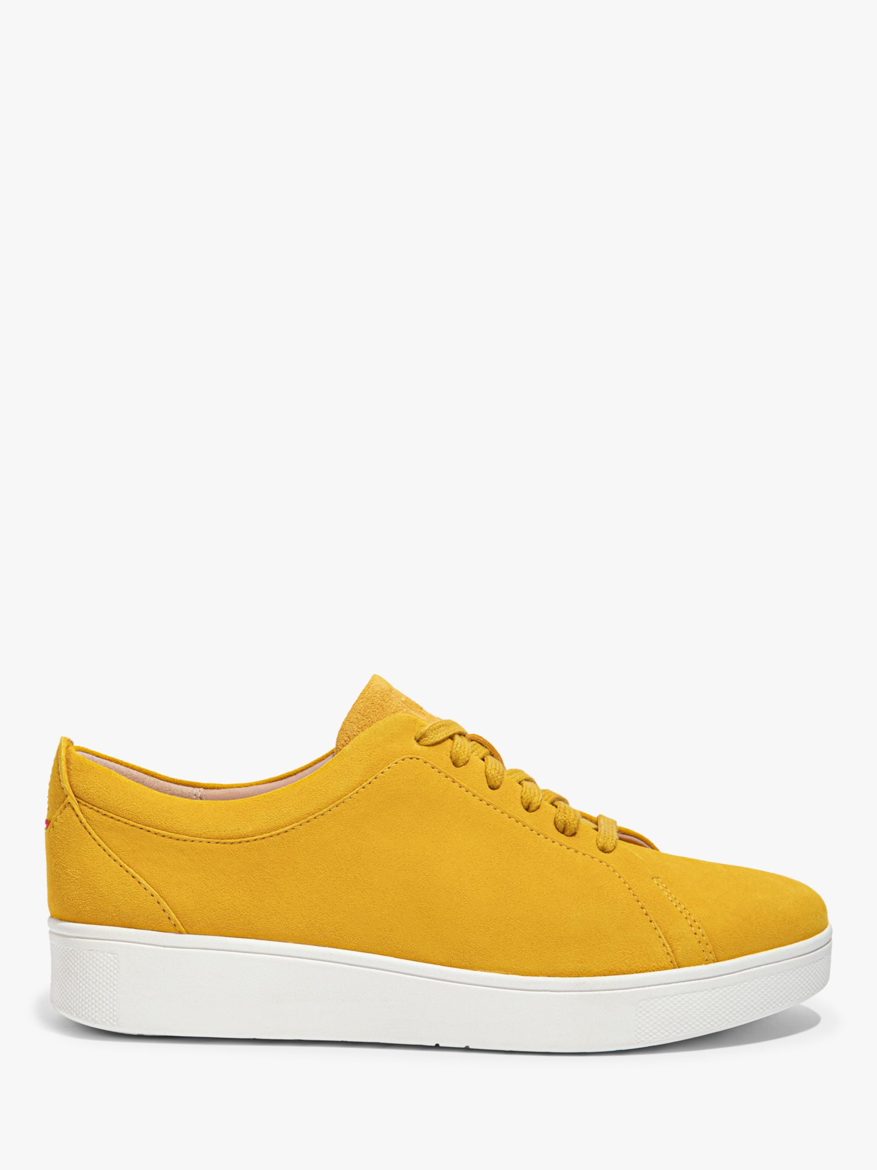 FitFlop Rally Lace Up Suede Trainers, Yellow at John Lewis & Partners