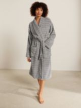 John Lewis Hi Pile Fleece Robe, Grey