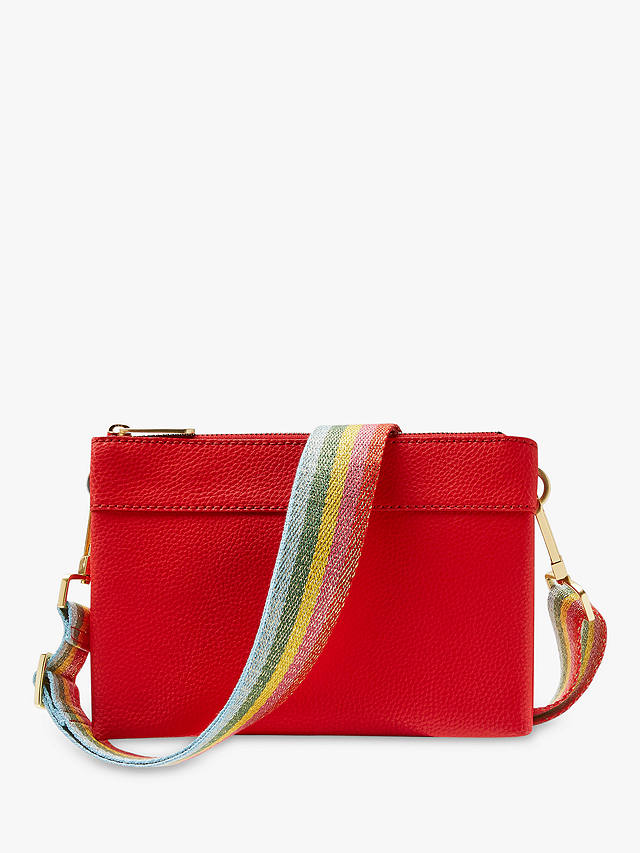 Boden Clementine Leather Cross Body Bag, Cherry Red at John Lewis ...