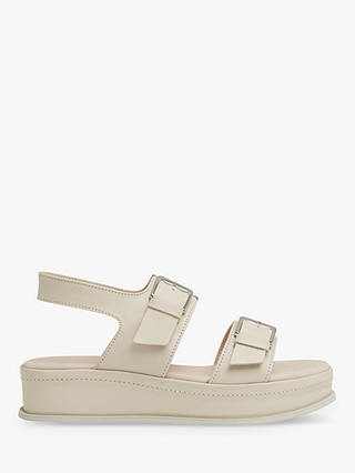 Whistles Marley Leather Double Buckle Sandals, Cream