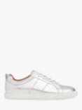 Whistles Koki Lace Up Leather Trainers, Silver