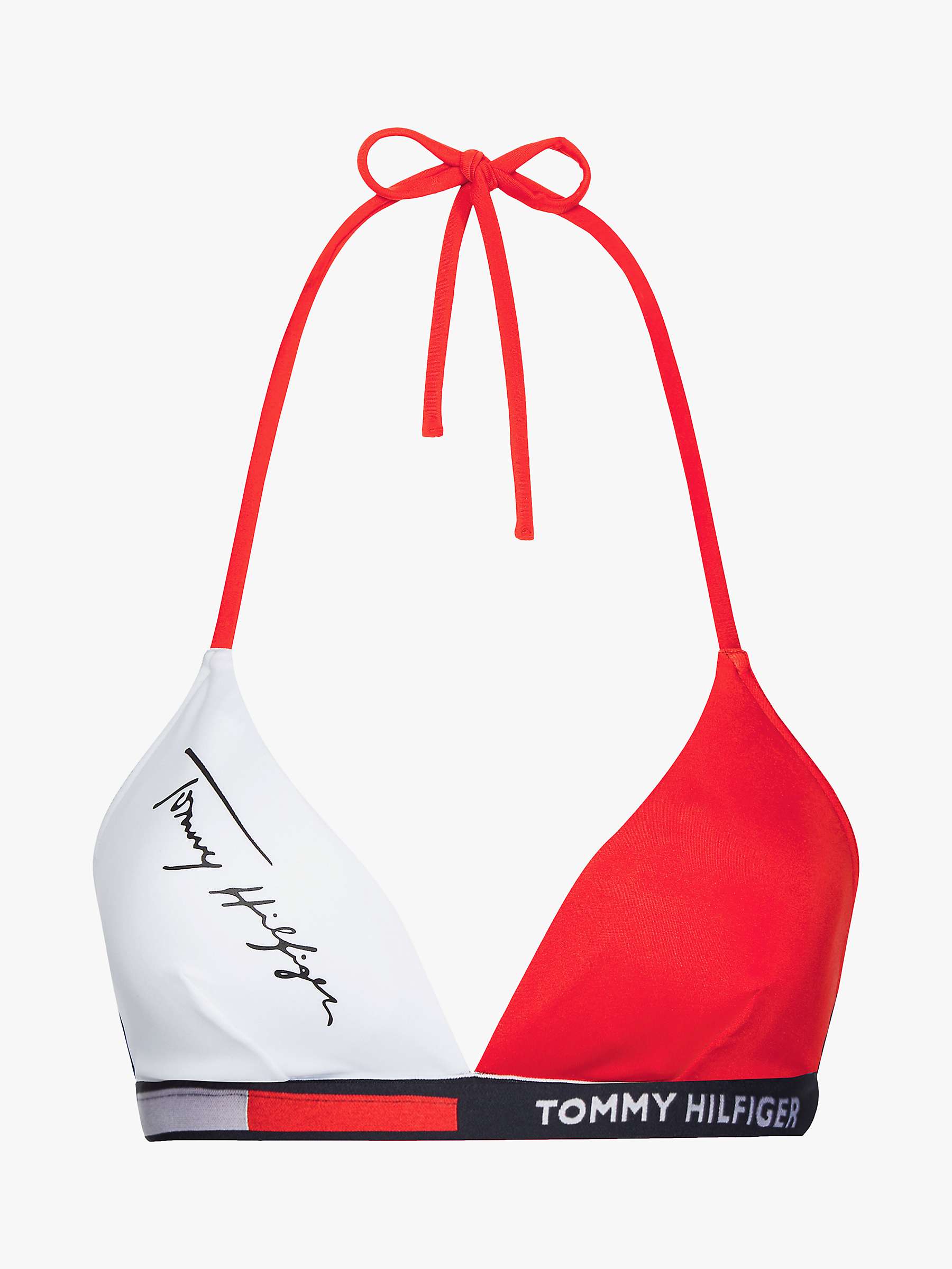 Buy Tommy Hilfiger Colour Block Triangle Bikini Top, Red/Multi Online at johnlewis.com