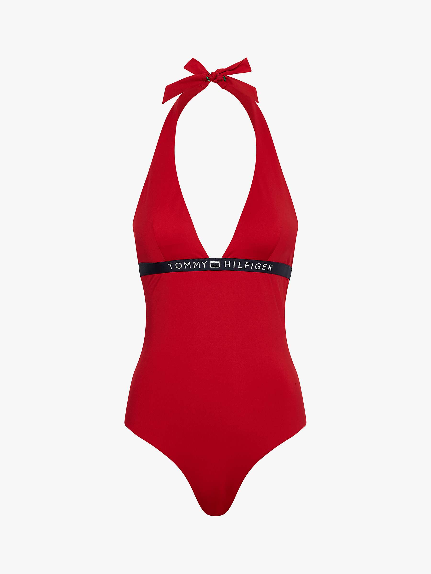Buy Tommy Hilfiger Halter Swimsuit, Primary Red Online at johnlewis.com