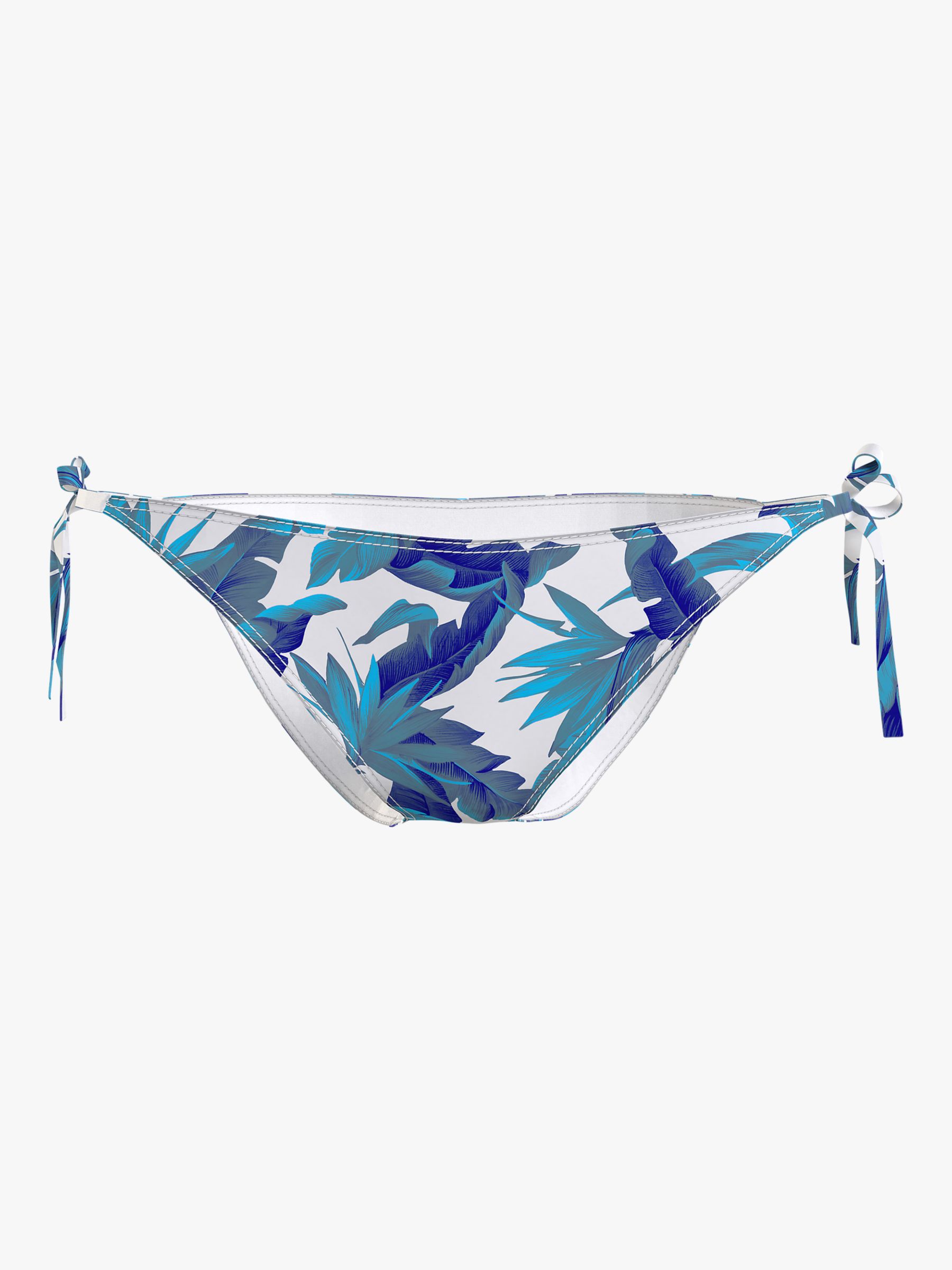 Tommy Hilfiger Tropical Print Side Tie Bikini Bottoms, Prism Blue at ...