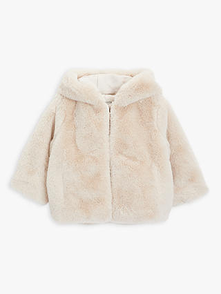 Partners Baby Faux Fur Coat Light Brown, White Fur Coat Childrens