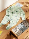 ANYDAY John Lewis & Partners Baby Elephant Print Sleepsuit, Pack of 4, Multi