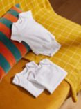ANYDAY John Lewis & Partners Baby Short Sleeve Bodysuit, Pack of 7, White