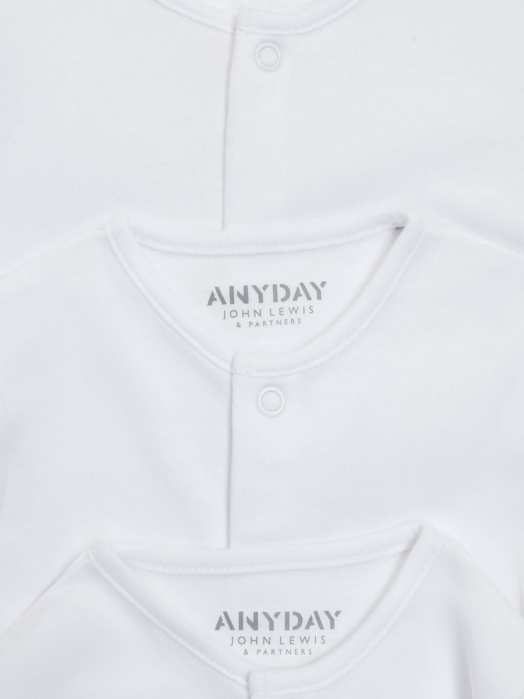 Buy John Lewis ANYDAY Baby Sleepsuit, Pack of 3, White Online at johnlewis.com
