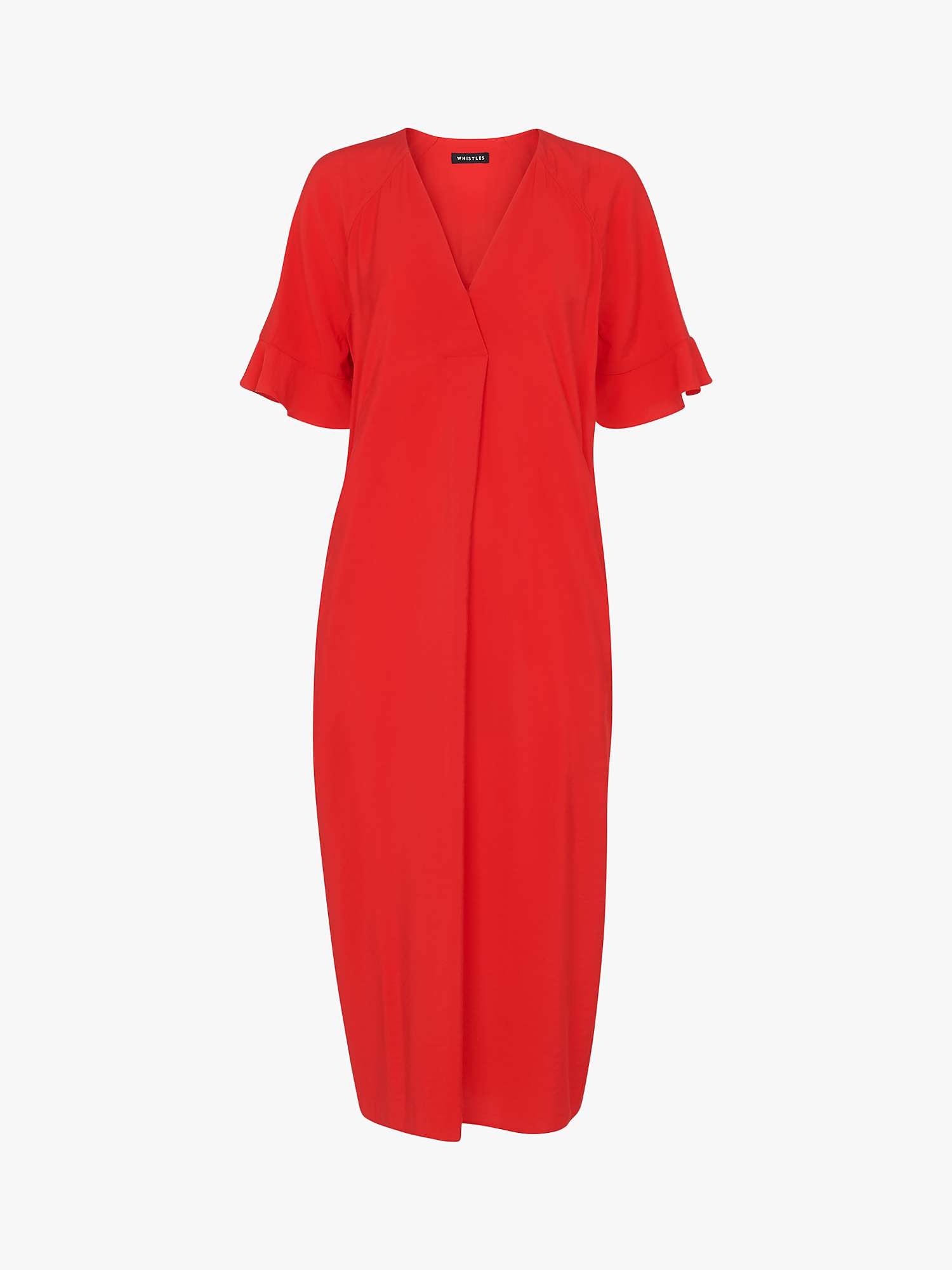 Whistles Alba Midi Dress, Red at John Lewis & Partners