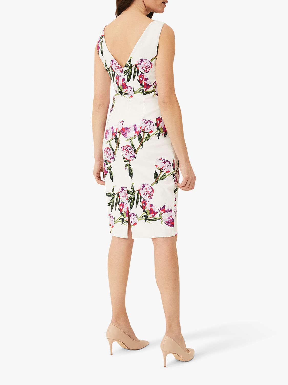 Phase Eight Rochella Peony Print Dress, Ivory/Multi, 6