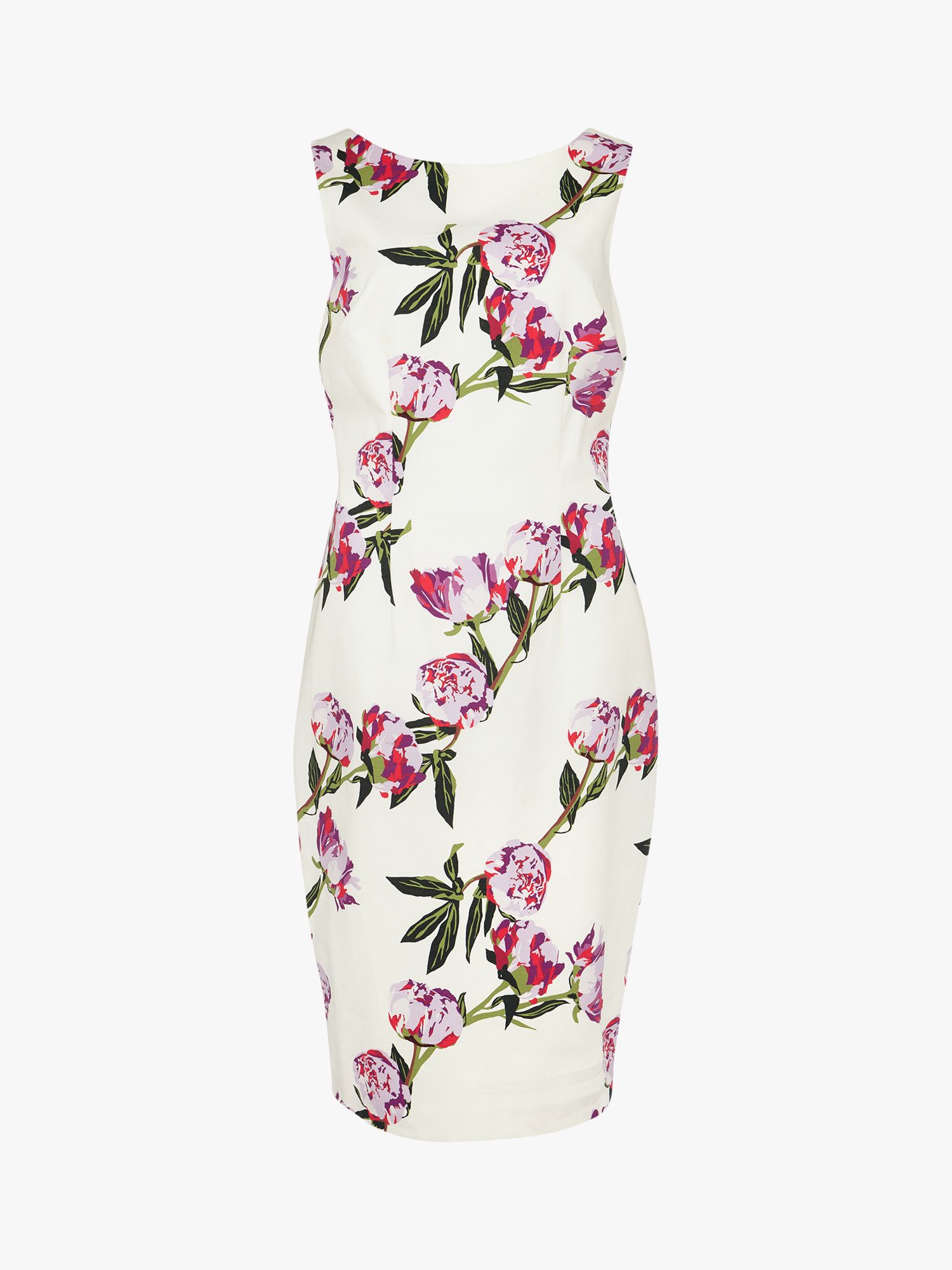 Phase Eight Rochella Peony Print Dress, Ivory/Multi at John Lewis ...