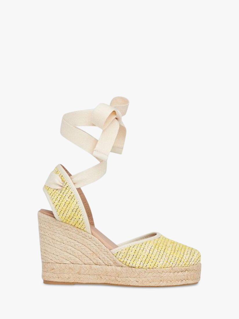 L.K.Bennett Sophie Tweed Espadrilles, Yellow at John Lewis & Partners