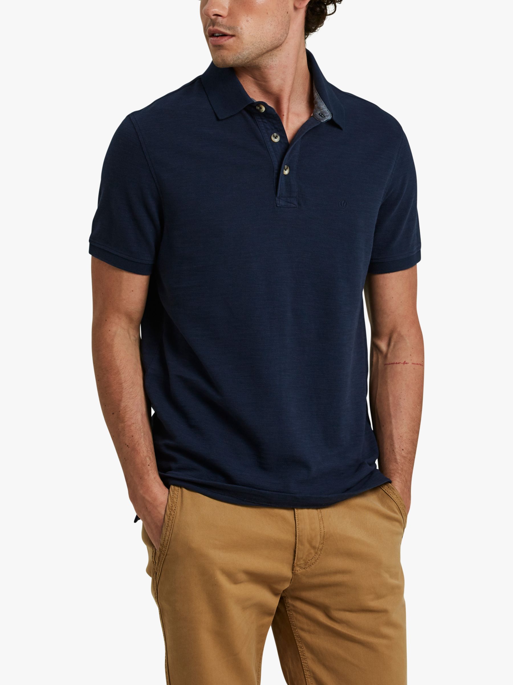 FatFace Ely Short Sleeve Polo Top, Navy at John Lewis & Partners