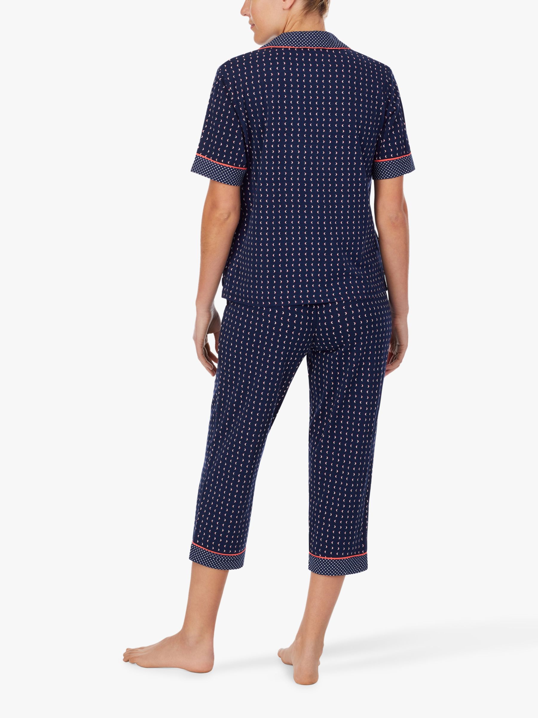 DKNY Printed Cropped Pyjama Set, Navy at John Lewis & Partners