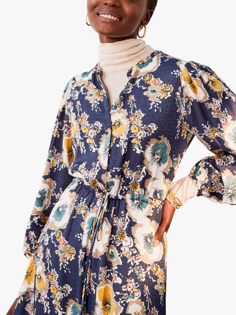 Jigsaw Vintage Floral Dress, Navy