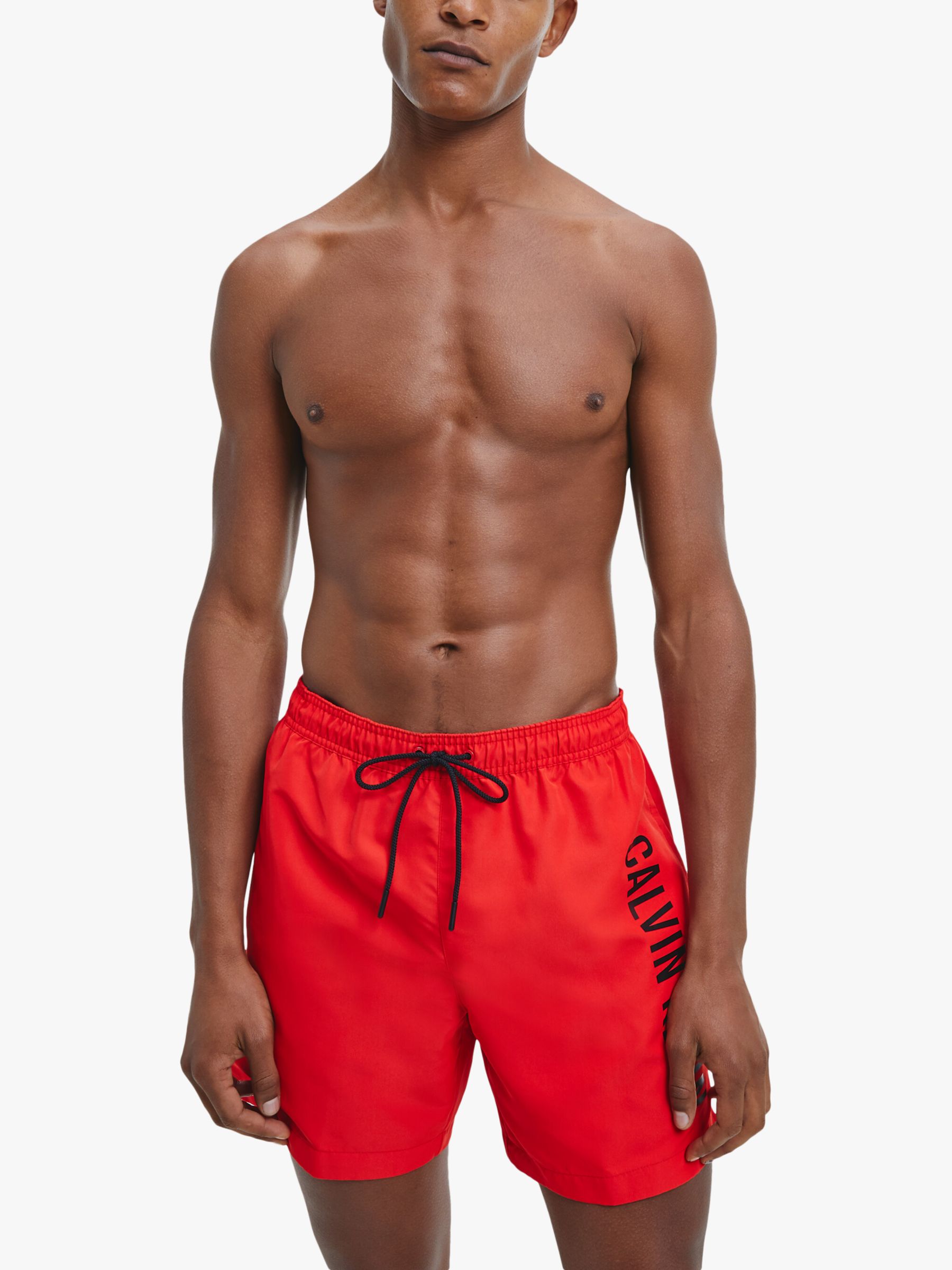 Calvin Klein Intense Power Drawstring Swim Shorts, Fierce Red, S
