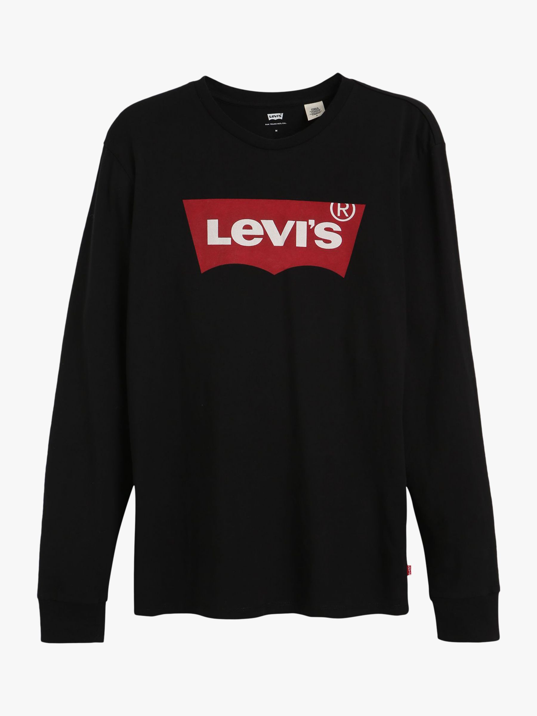 Levi's Batwing Graphic Long Sleeve Logo T-Shirt, Black at John Lewis ...