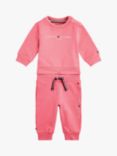 Tommy Hilfiger Baby Essential Logo Crew Neck Sweatshirt and Joggers Set, Exotic Pink