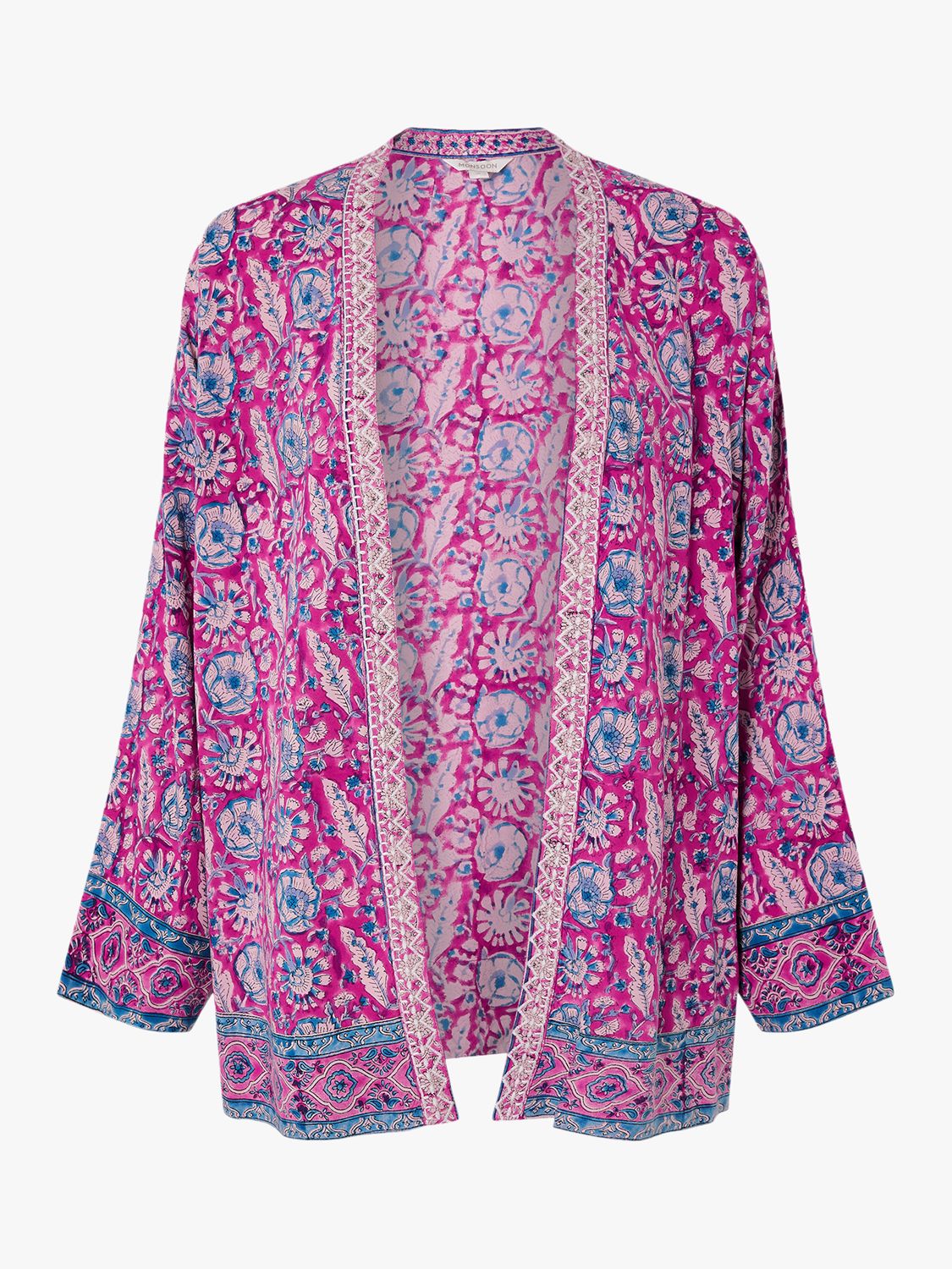 Monsoon Ashoka Artisan Studio Print Kimono, Pink at John Lewis & Partners