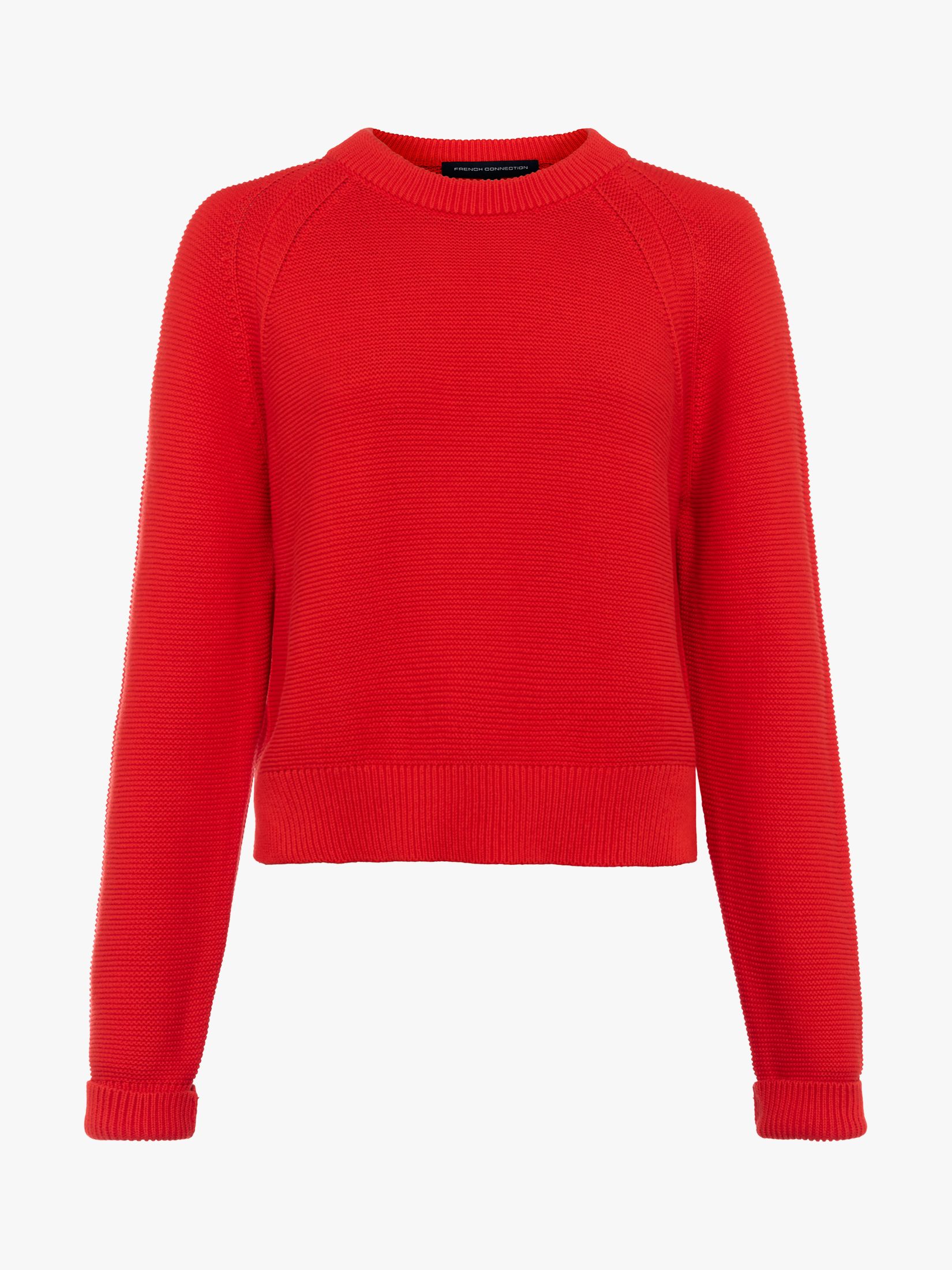 French Connection Lilly Mozart Crew Neck Jumper, Fiery Red at John ...