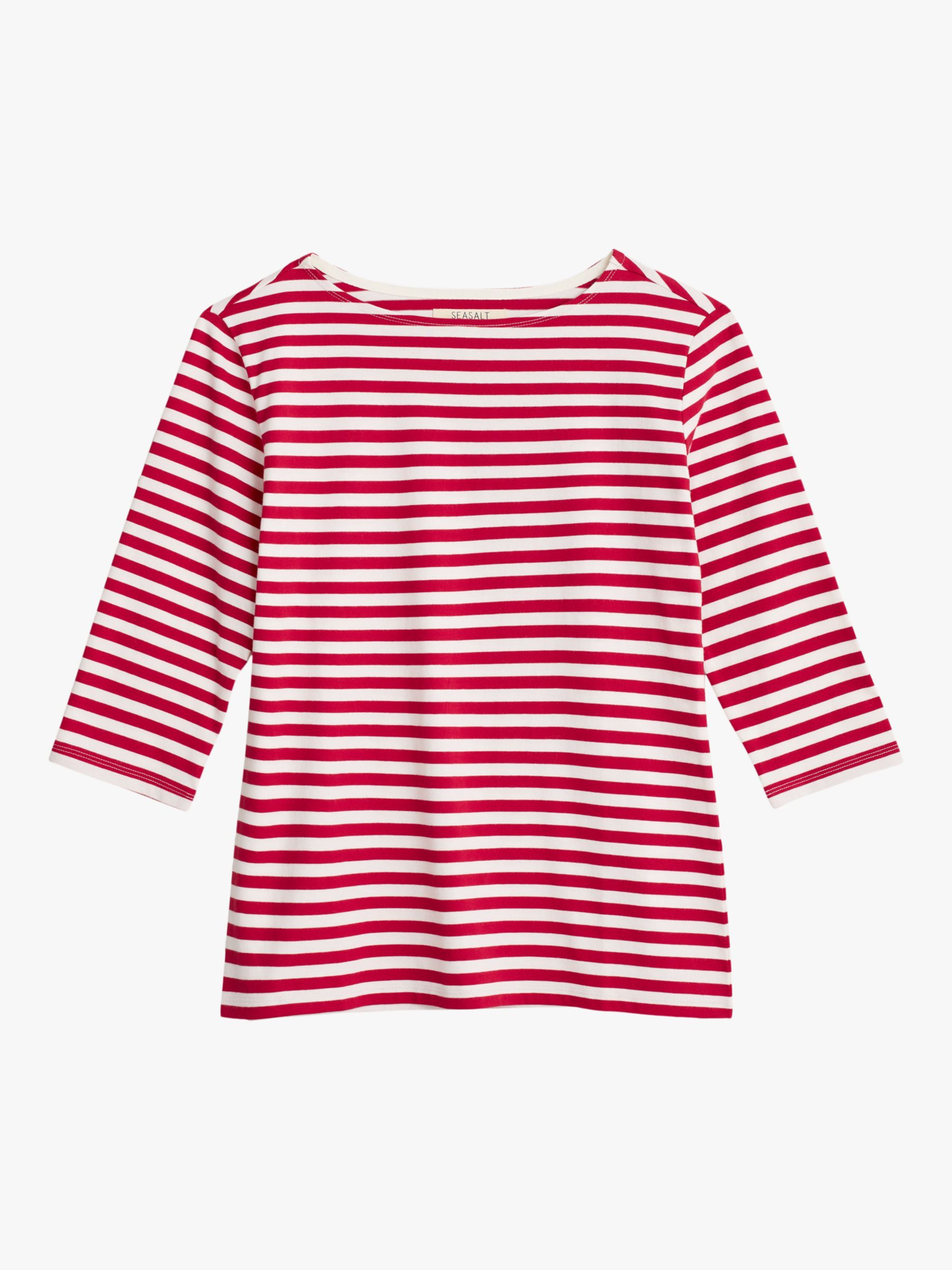 Seasalt Sailor Stripe T-Shirt, Red at John Lewis & Partners