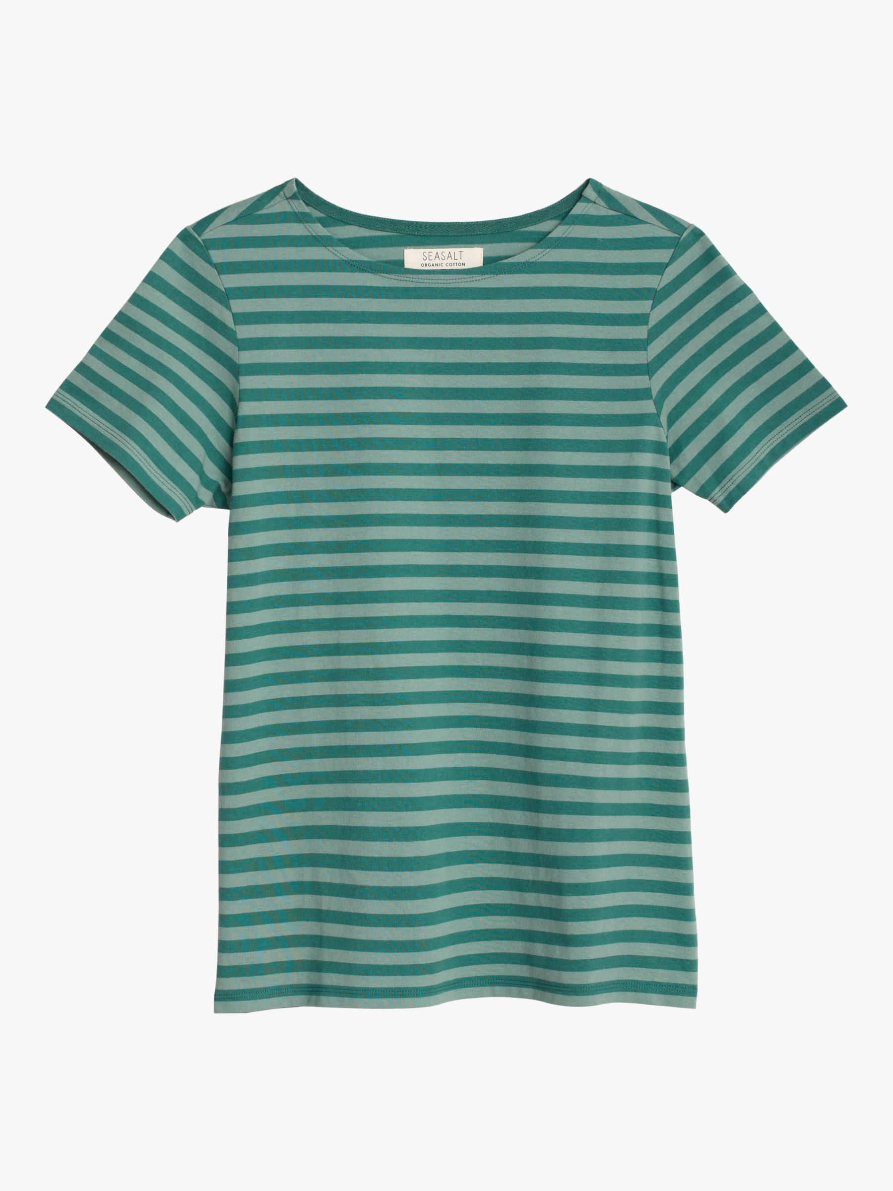 Seasalt Sailor Short Sleeve Stripe T-Shirt, Aqua at John Lewis & Partners