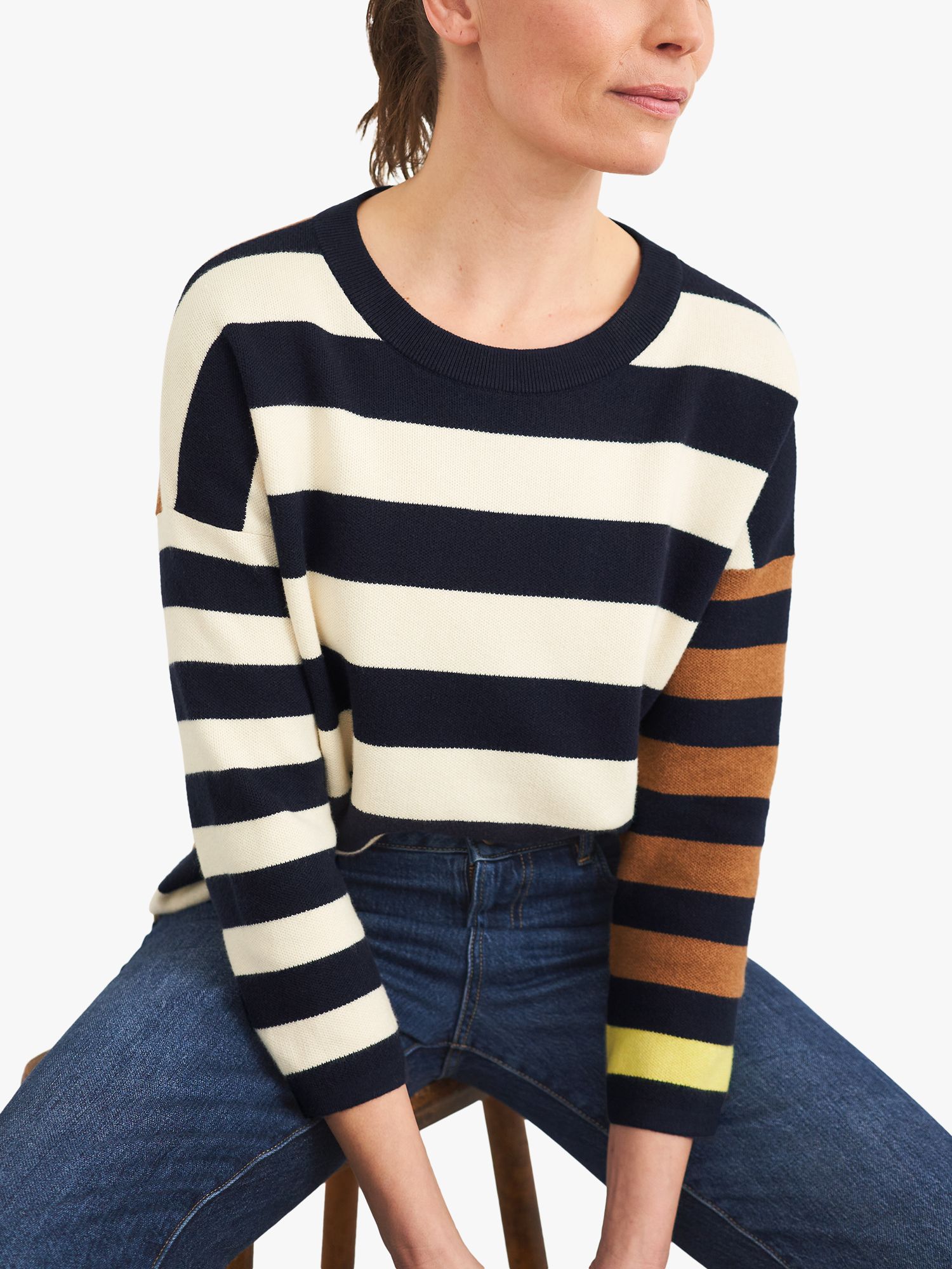 White Stuff Isabel Stripe Jumper, Navy/Multi