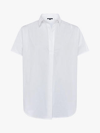 French Connection Cele Rhodes Poplin Short Sleeve Shirt, Linen White