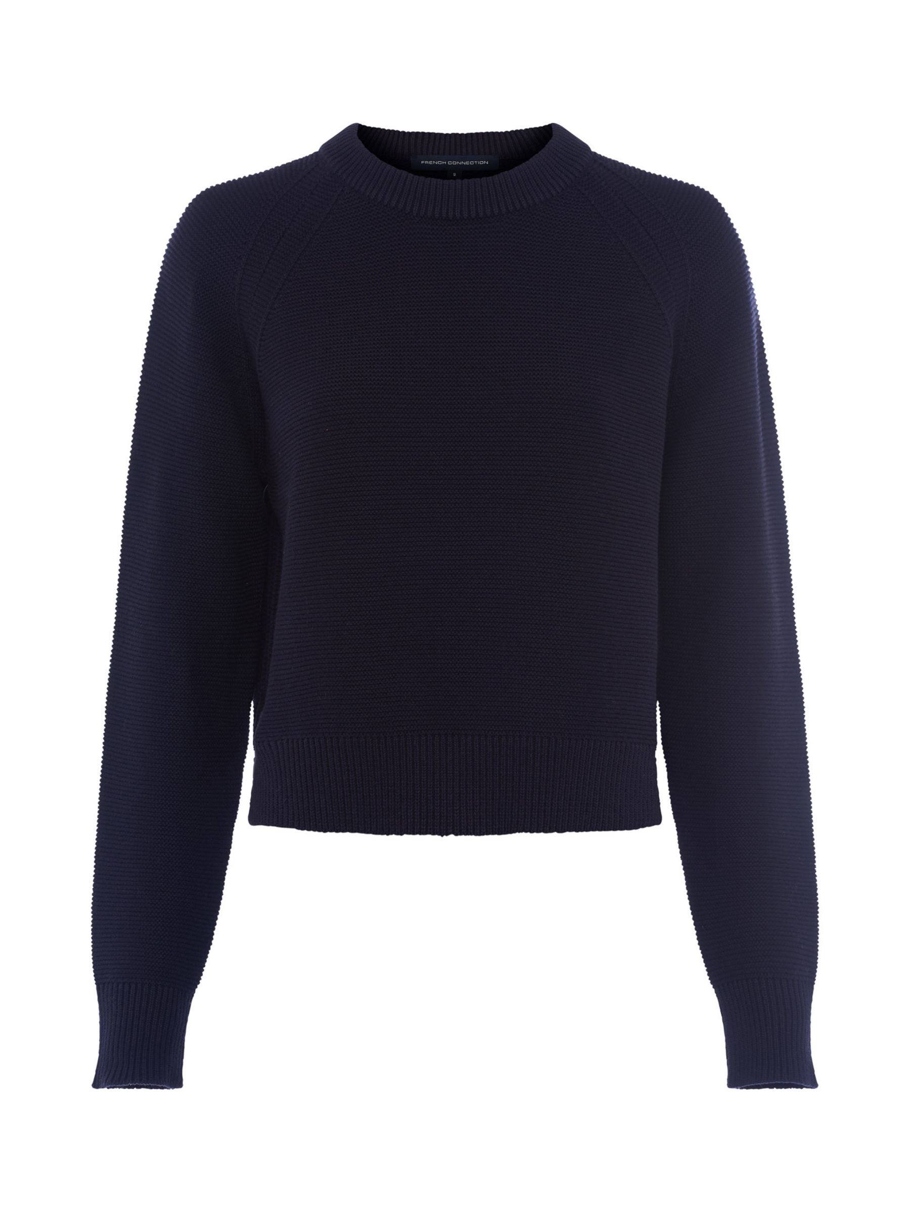 French Connection Lilly Mozart Crew Neck Jumper, Utility Blue at John ...