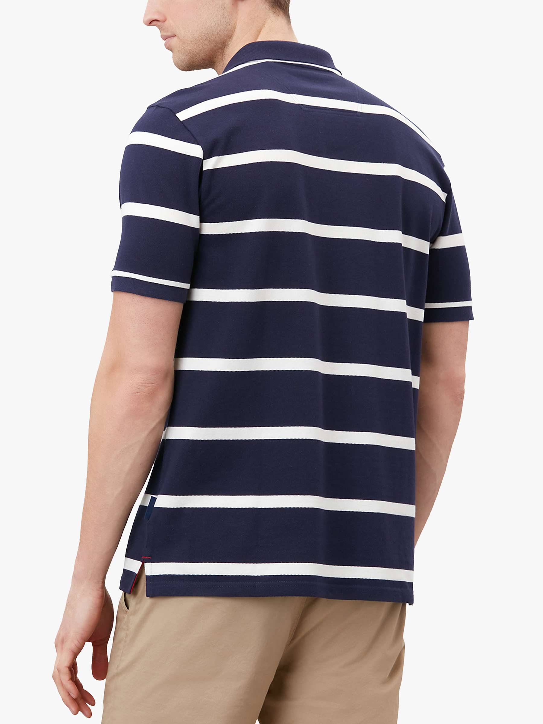 Buy Joules Striped Short Sleeve Polo Top, Navy/White Online at johnlewis.com