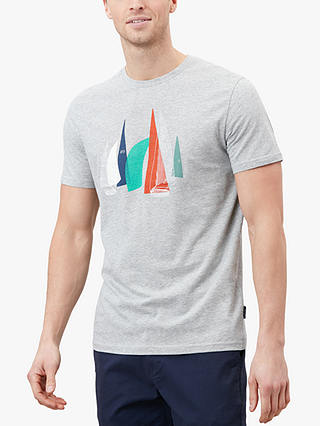 Joules Flynn Abstract T-Shirt, Grey Marl