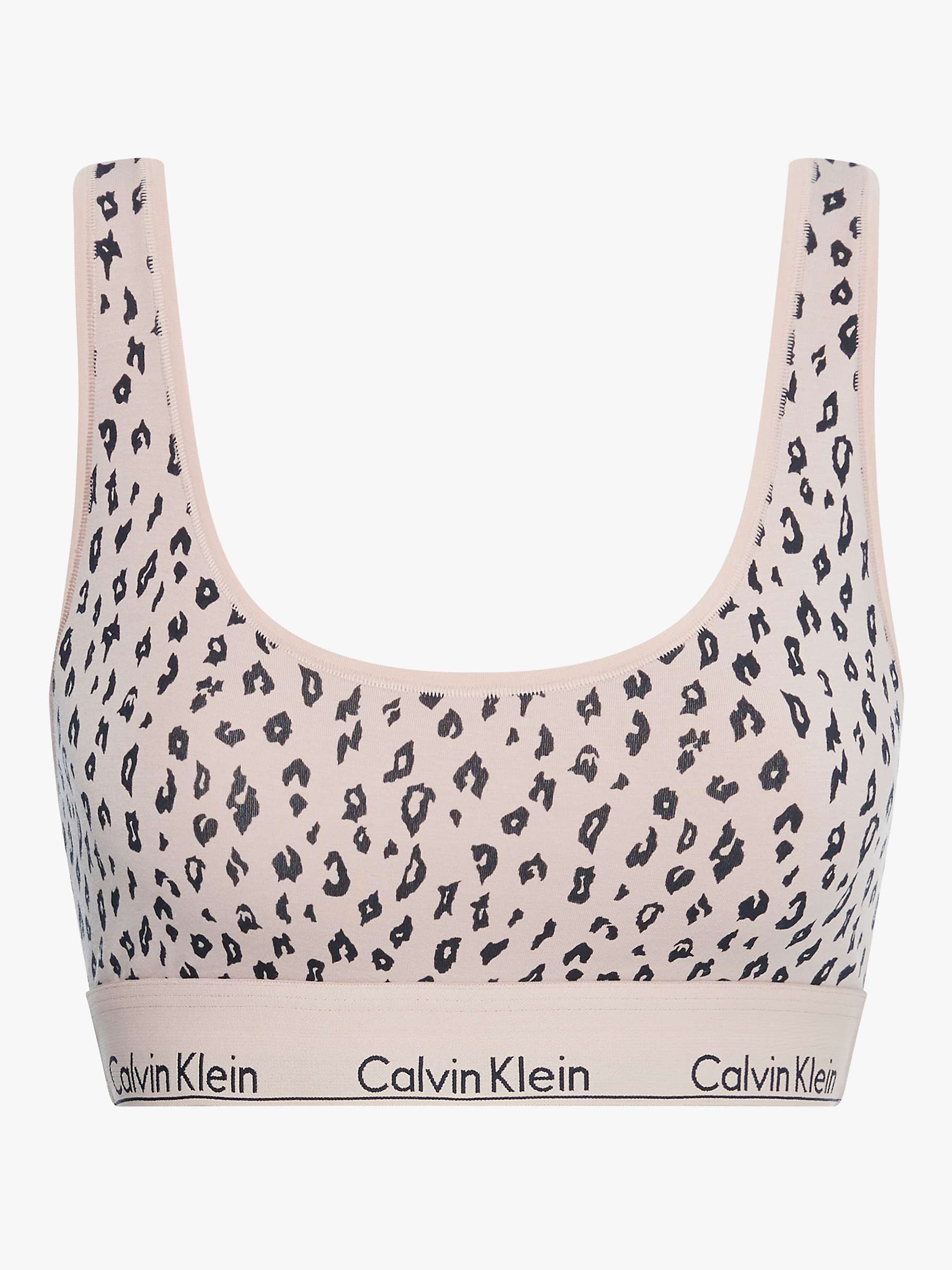 Calvin Klein Modern Cotton Bralette, Savannah Cheetah Honey Almond at ...