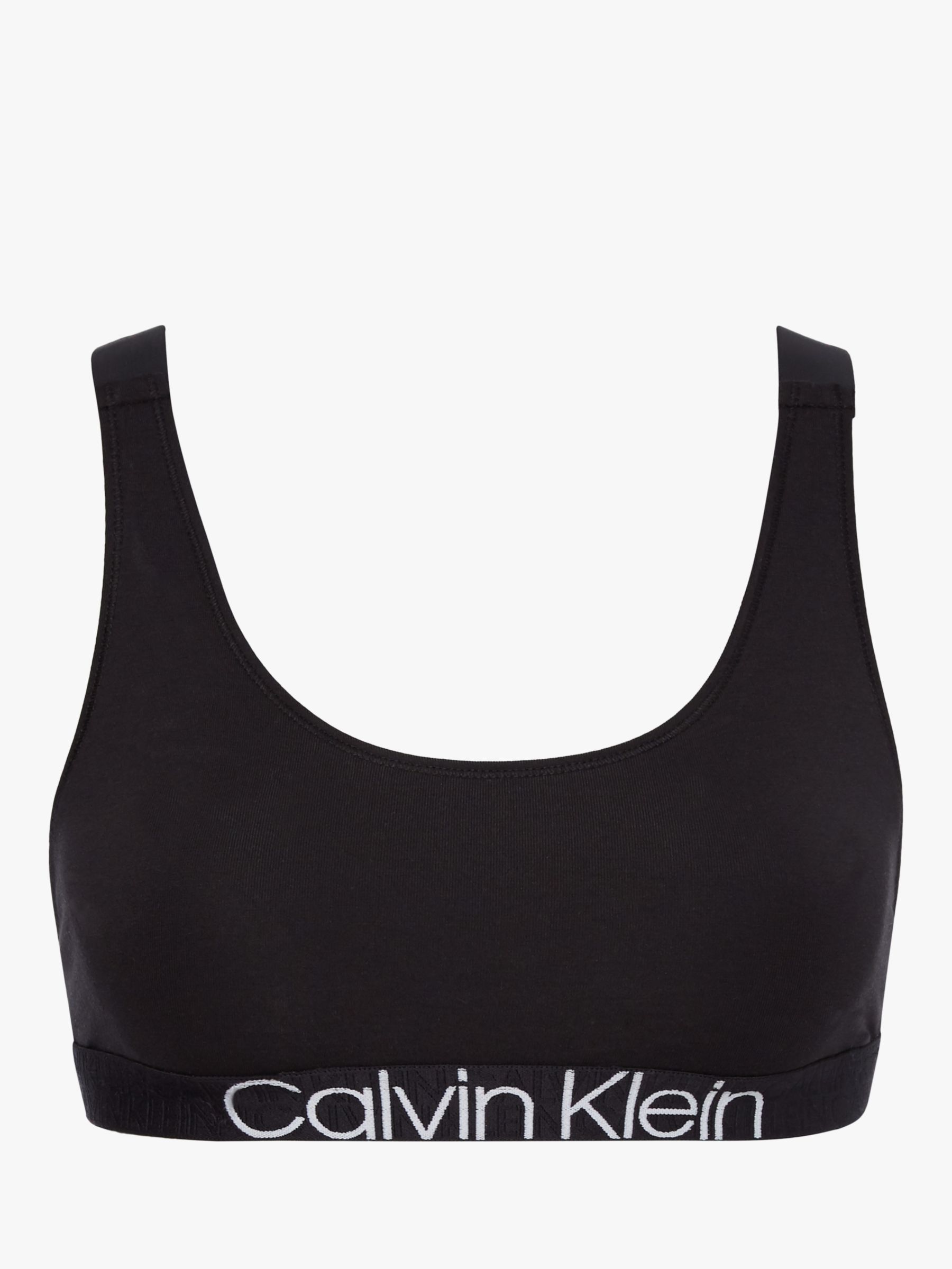 Calvin Klein Reconsidered Unlined Bralette, Black at John Lewis & Partners