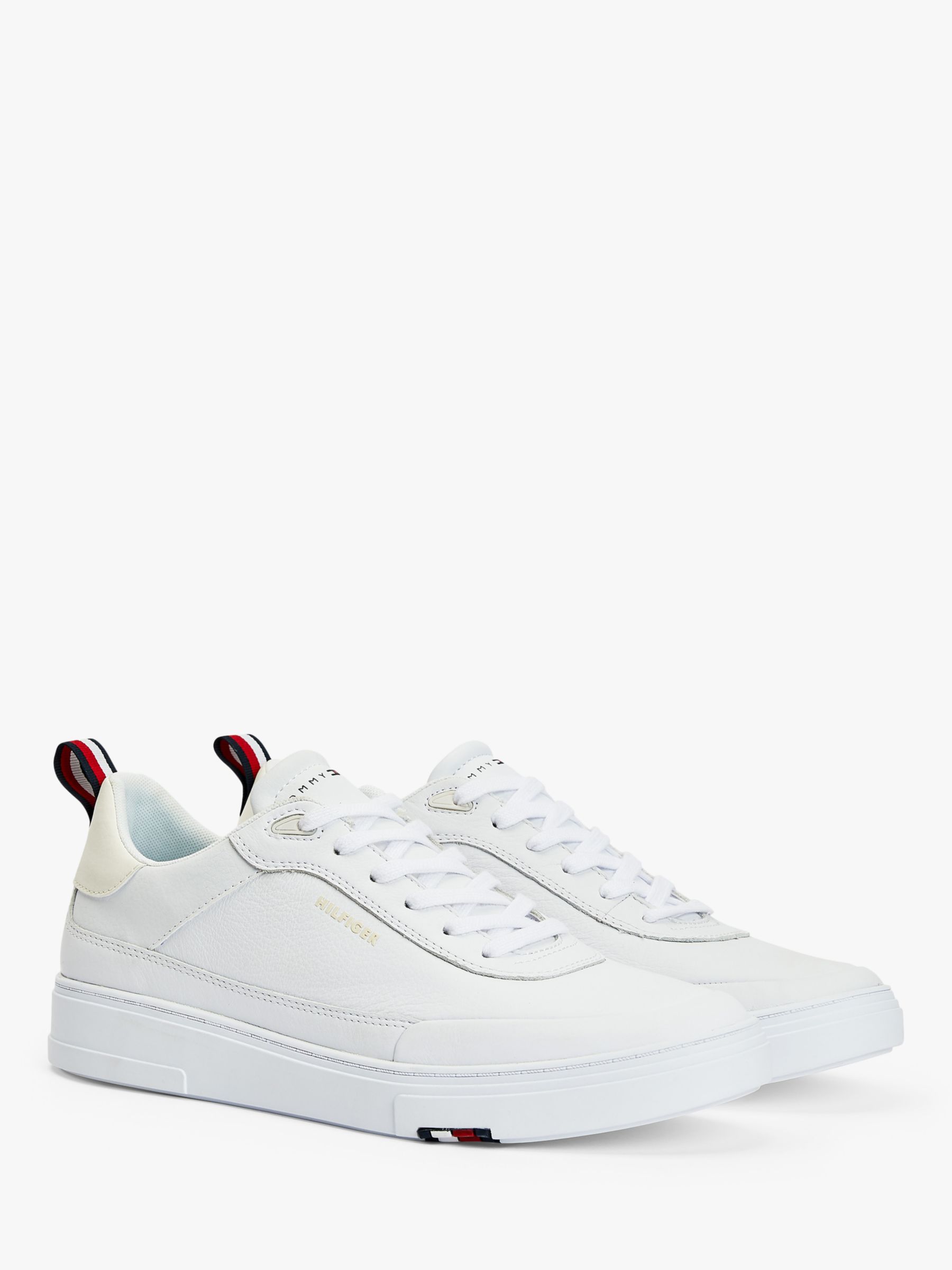 Tommy Hilfiger Modern Cupsole Leather Trainers, White at John Lewis ...