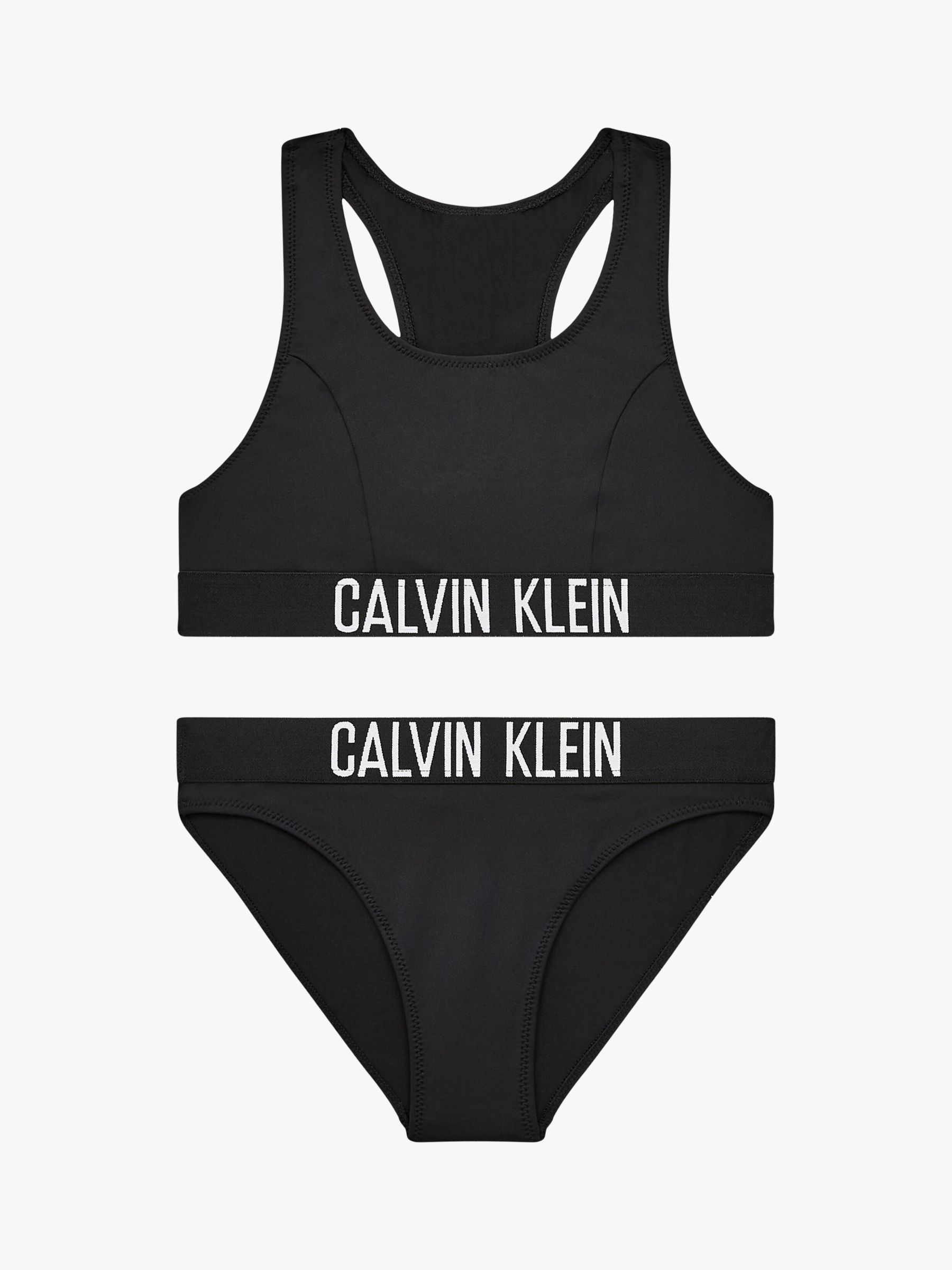 Calvin Klein Kids' Intense Power Bikini Set, Black at John Lewis & Partners