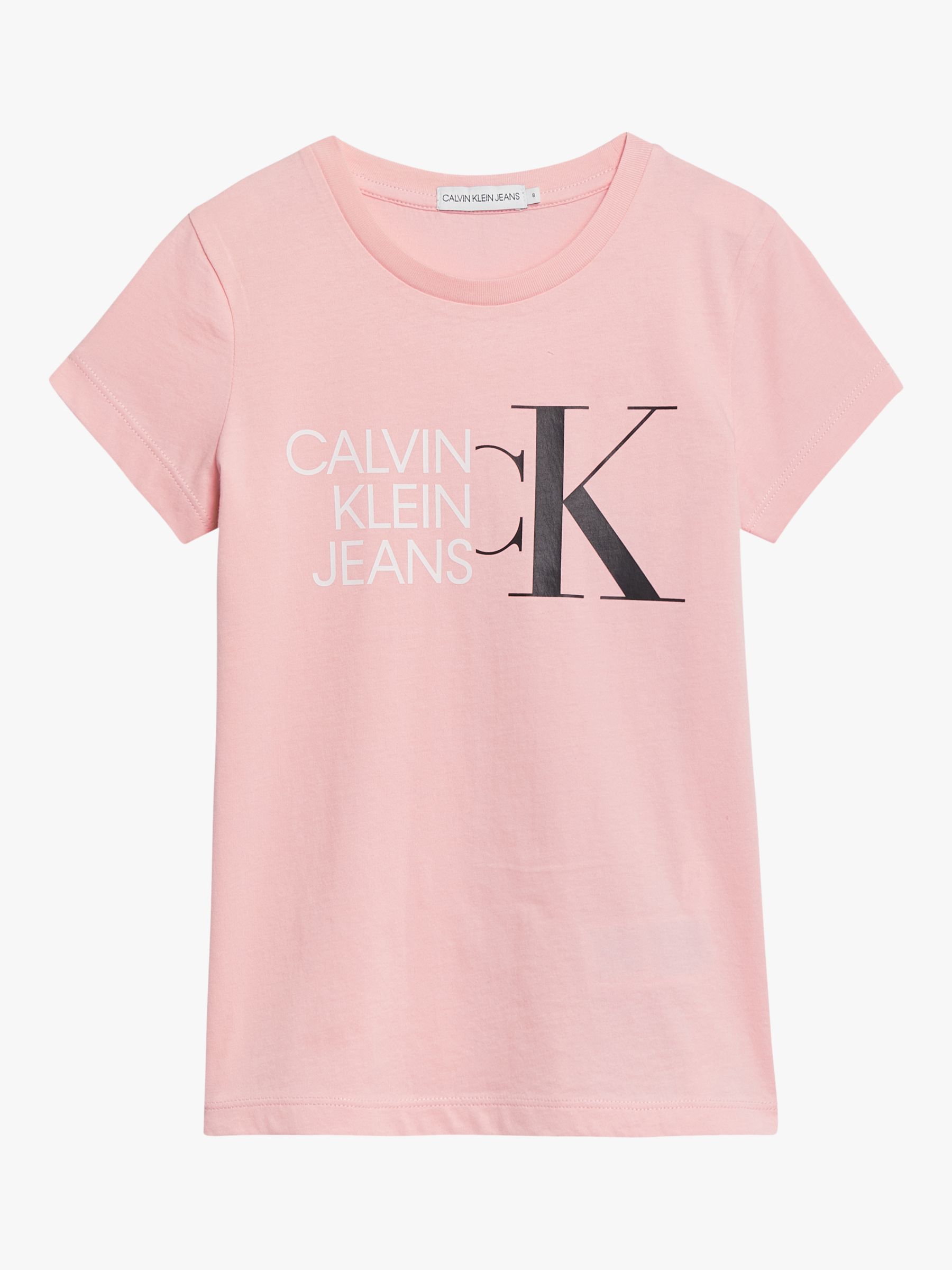 Calvin Klein Children's Organic Cotton Hybrid Logo T-Shirt, Sand Rose ...