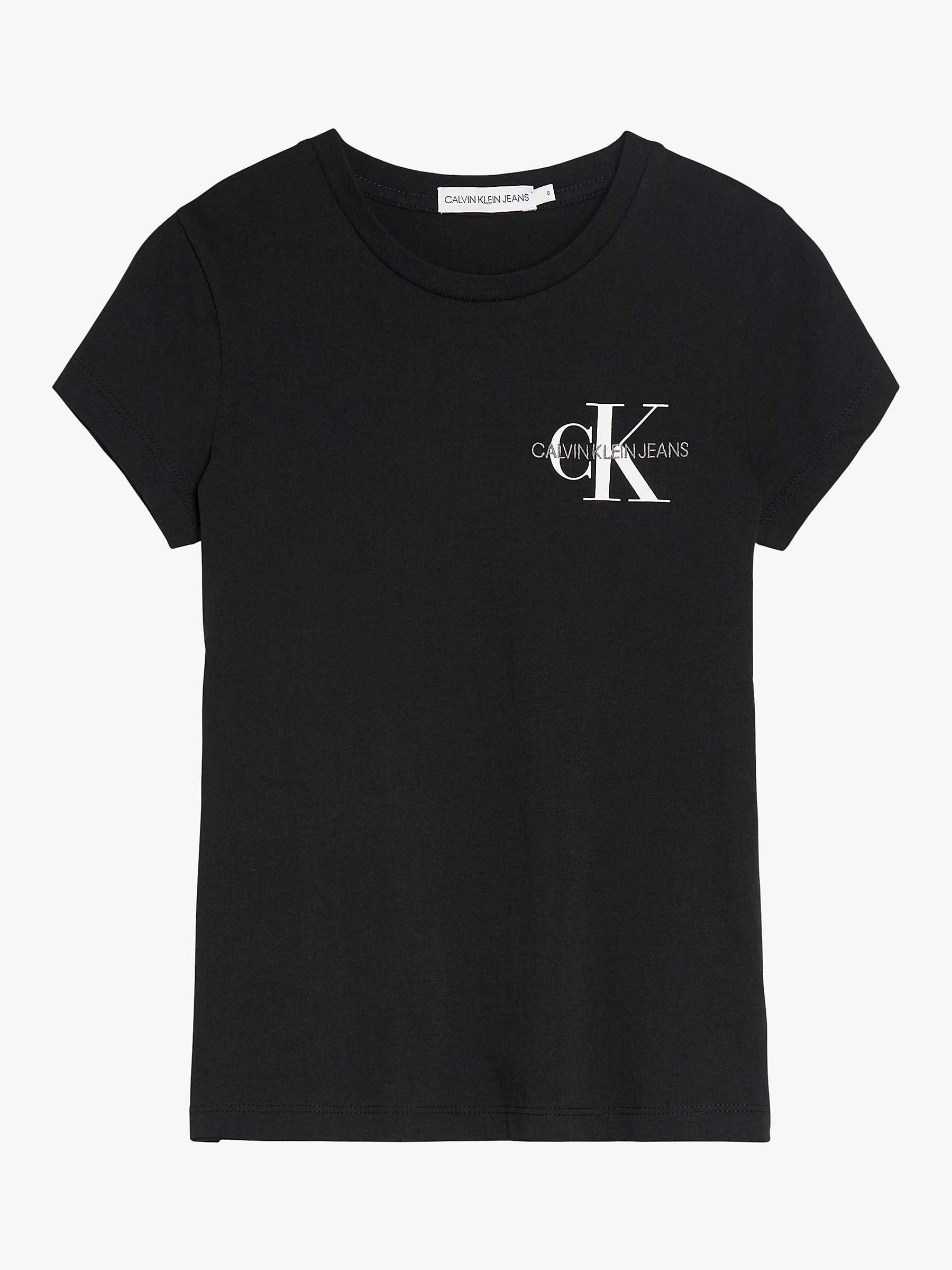Calvin Klein Kids' Monogram Logo T-Shirt, CK Black at John Lewis & Partners