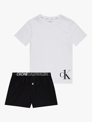 Calvin Klein Kids' CK One Short Sleeve Pyjama Set, Black/White
